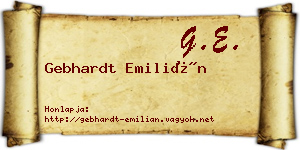 Gebhardt Emilián névjegykártya